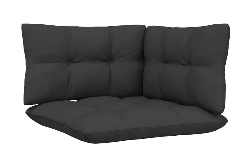 806632 TrädgårdsHörnsoffa Utomhus med kuddar vit massiv furu - Svart - Utemöbler - Loungemöbler - Loungesoffa