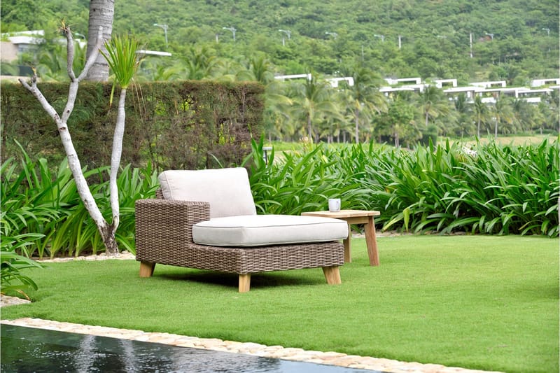 Bahamas Utesoffa med Armstöd Höger - Beige - Utemöbler - Loungemöbler - Loungesoffa