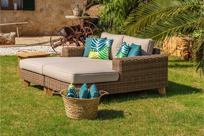 Bahamas Utesoffa med Armstöd Höger - Beige - Utemöbler - Loungemöbler - Loungesoffa