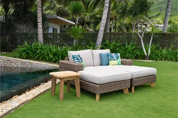 Barbados Utesoffa med Armstöd Vänster - Beige - Utemöbler - Loungemöbler - Loungesoffa