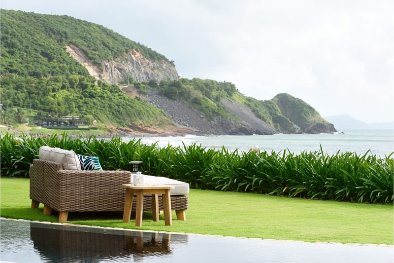 Barbados Utesoffa med Armstöd Vänster - Beige - Utemöbler - Loungemöbler - Loungesoffa