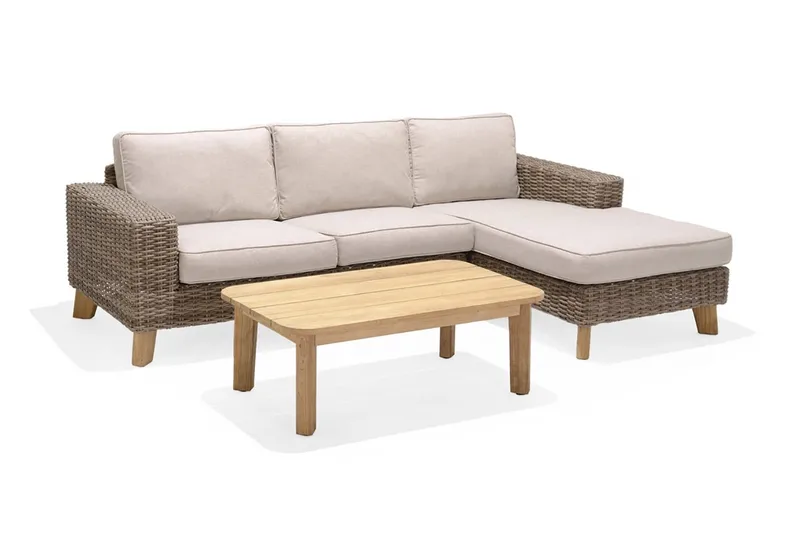 Barbados Utesoffa med Armstöd Vänster - Beige - Utemöbler - Loungemöbler - Loungesoffa