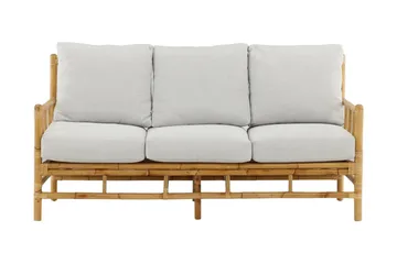 Cane Utesoffa 3-sits - Brun/Vit - Utemöbler - Loungemöbler - Loungesoffa