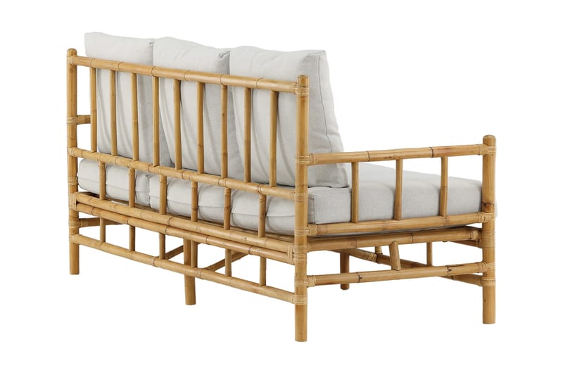 Cane Utesoffa 3-sits - Brun/Vit - Utemöbler - Loungemöbler - Loungesoffa