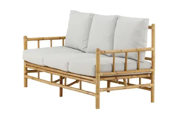 Cane Utesoffa 3-sits - Brun/Vit - Utemöbler - Loungemöbler - Loungesoffa