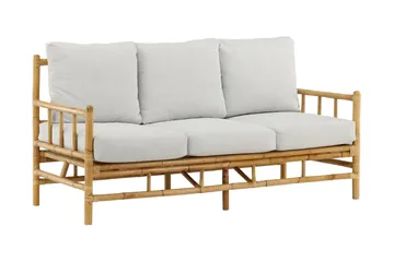 Cane Utesoffa 3-sits - Brun/Vit - Utemöbler - Loungemöbler - Loungesoffa