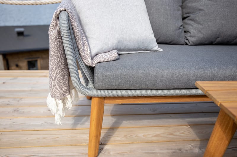 Chania Hörnsoffa Utomhus - Grå - Utemöbler - Utesoffa - Trädgårdssoffa