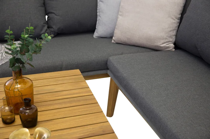 Chania Hörnsoffa Utomhus - Grå - Utemöbler - Loungemöbler - Loungesoffa