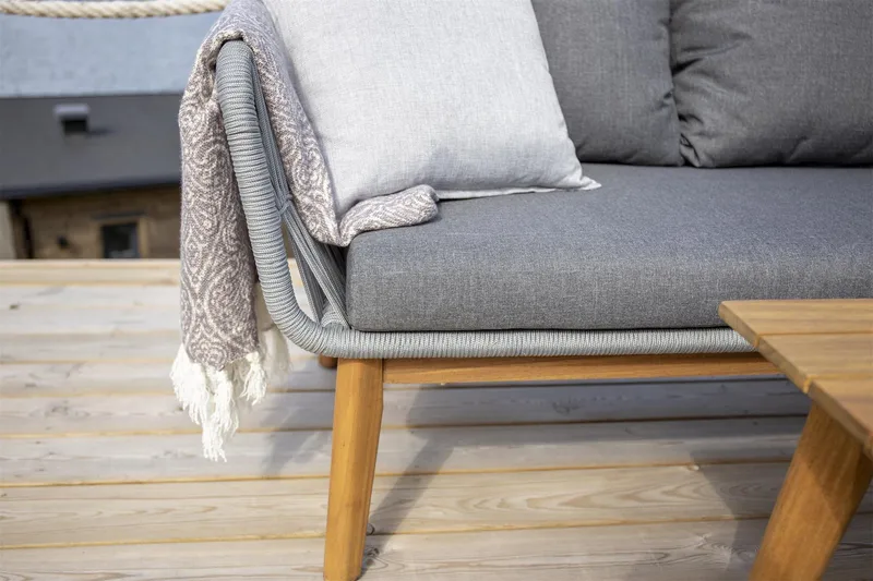 Chania Hörnsoffa Utomhus - Grå - Utemöbler - Loungemöbler - Loungesoffa