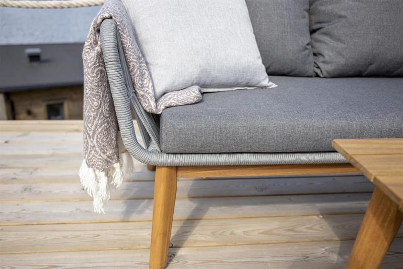 Chania Hörnsoffa Utomhus - Grå - Utemöbler - Utesoffa - Trädgårdssoffa