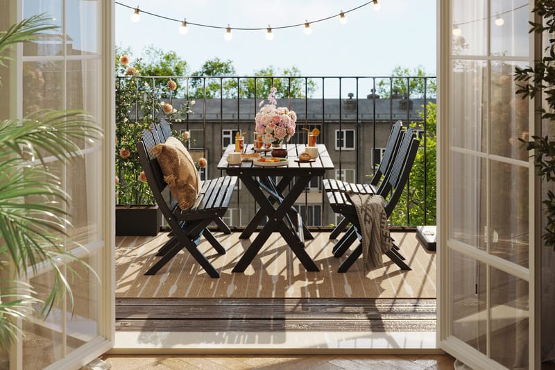 Delpino Soffgrupp Utomhus - Kaffesvart - Utemöbler - Loungemöbler - Loungesoffa