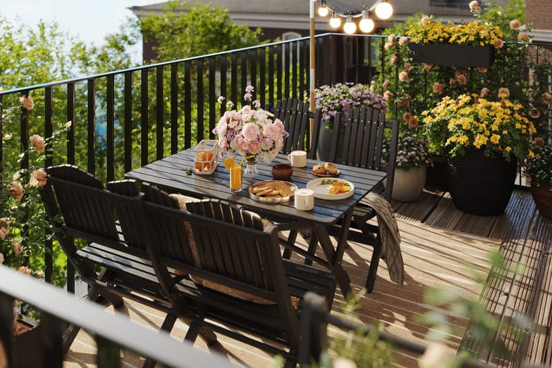 Delpino Soffgrupp Utomhus - Kaffesvart - Utemöbler - Utegrupp - Matgrupp utomhus