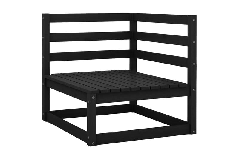 Hörnsoffa Utomhus med antracit dynor massiv furu - Svart - Utemöbler - Loungemöbler - Loungesoffa