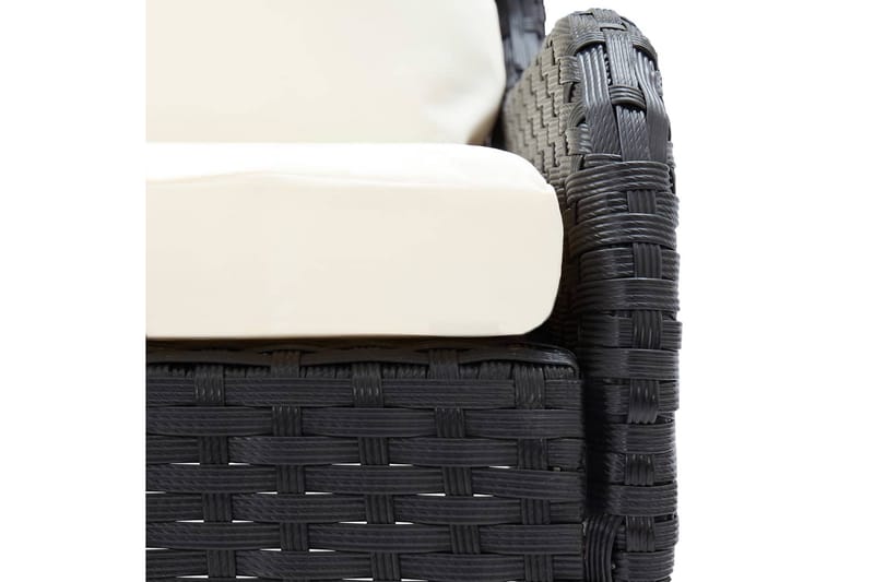 Hörnsoffor för trädgården 2 st konstrotting svart - Svart - Utemöbler - Loungemöbler - Loungesoffa