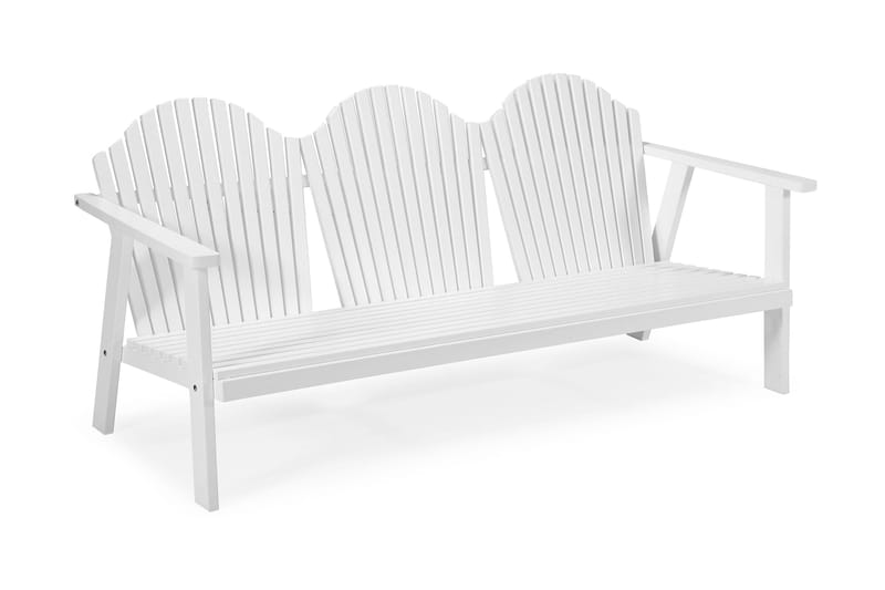 Hillerstorp Bullerö 3-sits Utesoffa Låg Vit Furu - Vitlaserad Furu - Utemöbler - Loungemöbler - Loungesoffa