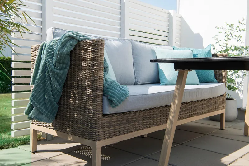 Hillerstorp Fyrsnäs 3-Sits Utesoffa - Grå|Brun - Utemöbler - Loungemöbler - Loungesoffa