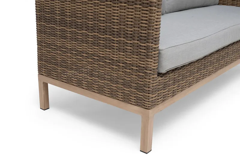 Hillerstorp Fyrsnäs 3-Sits Utesoffa - Grå|Brun - Utemöbler - Loungemöbler - Loungesoffa