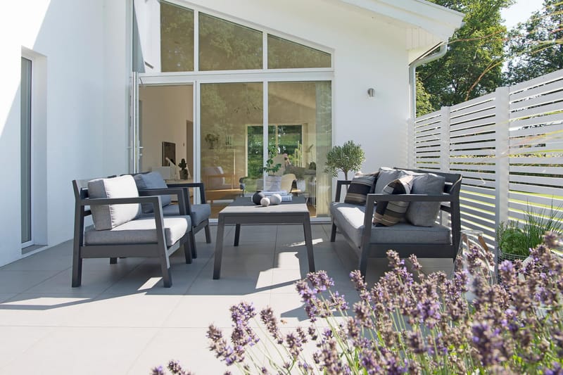 Hillerstorp Utestoltö Lounge Utesoffa - Grå|Svart - Utemöbler - Loungemöbler - Loungesoffa