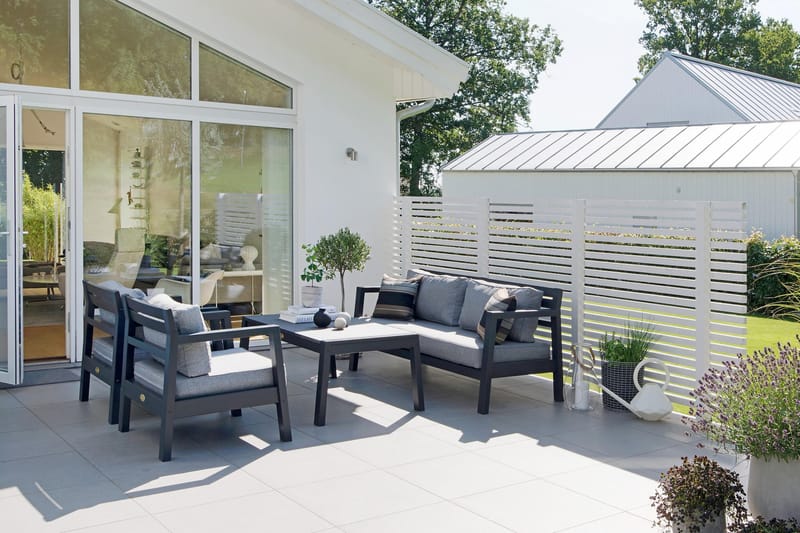 Hillerstorp Utestoltö Lounge Utesoffa - Grå|Svart - Utemöbler - Loungemöbler - Loungesoffa
