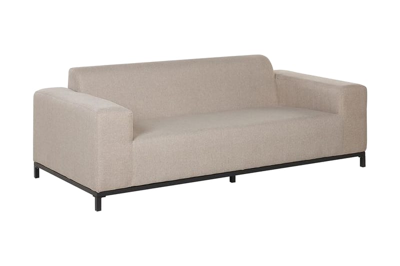 Hughen 3-sits Utesoffa - Beige/Svart - Utemöbler - Loungemöbler - Loungesoffa