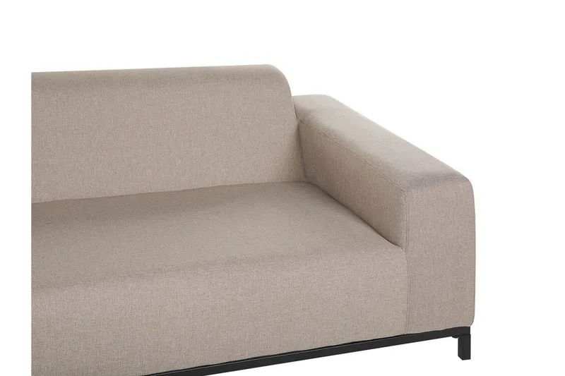 Hughen 3-sits Utesoffa - Beige/Svart - Utemöbler - Loungemöbler - Loungesoffa