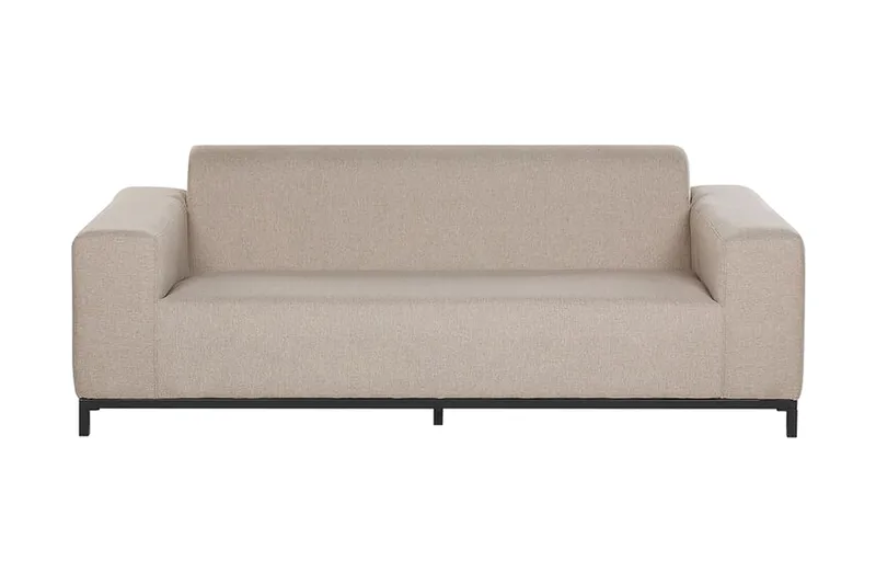 Hughen 3-sits Utesoffa - Beige/Svart - Utemöbler - Loungemöbler - Loungesoffa