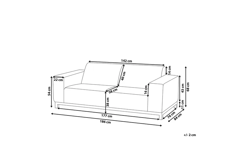 Hughen 3-sits Utesoffa - Beige/Svart - Utem öbler - Loungemöbler - Loungesoffa