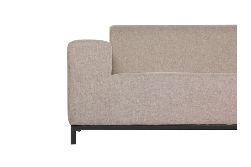 Hughen 3-sits Utesoffa - Beige/Svart - Utemöbler - Loungemöbler - Loungesoffa