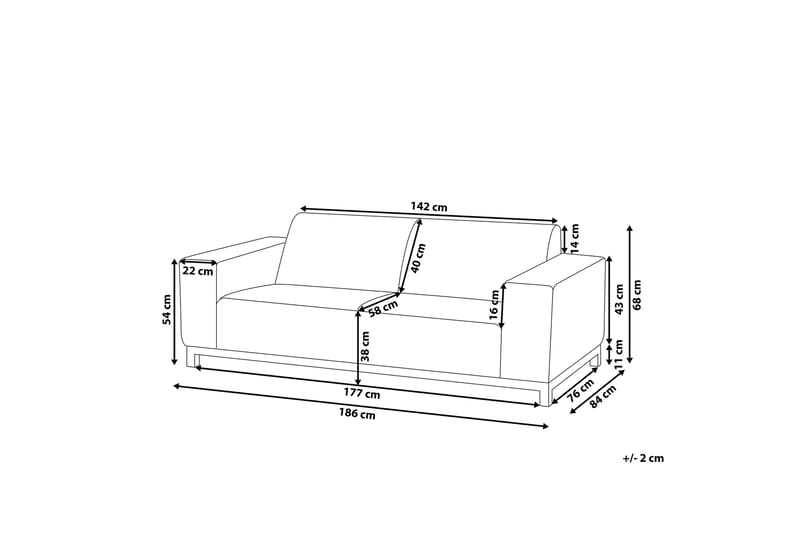 Hughen 3-sits Utesoffa - Grå/Svart - Utemöbler - Loungemöbler - Loungesoffa