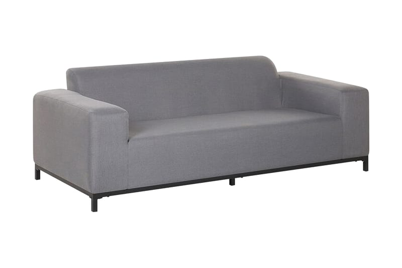 Hughen 3-sits Utesoffa - Grå/Svart - Utemöbler - Loungemöbler - Loungesoffa