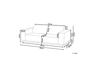 Hughen 3-sits Utesoffa - Grå/Svart - Utemöbler - Loungemöbler - Loungesoffa