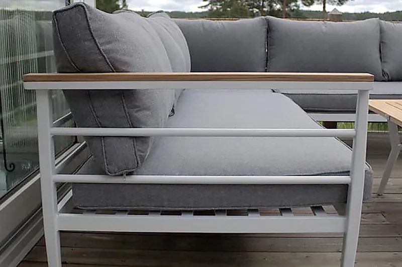 Mexico Hörnsoffa Utomhus - Vit - Utemöbler - Utesoffa - Trädgårdssoffa