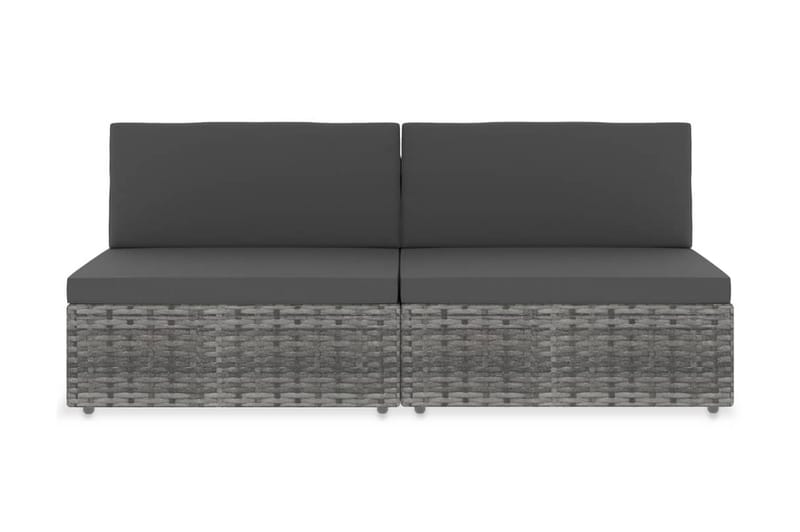 Modulsoffa 2-sits konstrotting grå - Grå - Soffa balkong - Utesoffa - Loungesoffa