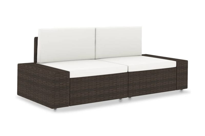 Modulsoffa Utomhus 2-sits konstrotting brun - Brun - Utemöbler - Loungemöbler - Loungesoffa