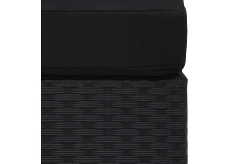 Modulsoffa Utomhus 3-sits konstrotting svart - Svart - Utemöbler - Loungemöbler - Loungesoffa