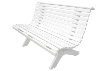 Norvald Trädgårdsbänk 140 cm - Vit - Utemöbler - Utesoffa - Trädgårdsbänk & utebänk