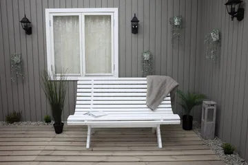 Norvald Trädgårdsbänk 140 cm - Vit - Utemöbler - Utesoffa - Trädgårdsbänk & utebänk