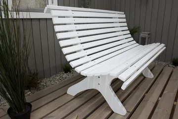 Norvald Trädgårdsbänk 140 cm - Vit - Utemöbler - Utesoffa - Trädgårdsbänk & utebänk