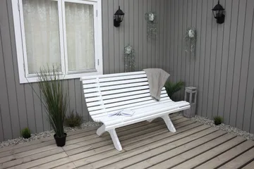 Norvald Trädgårdsbänk 140 cm - Vit - Utemöbler - Utesoffa - Trädgårdsbänk & utebänk
