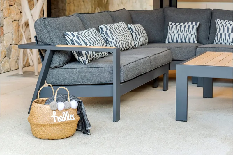 Palau 2-sits Utesoffa Höger - Grå - Utemöbler - Loungemöbler - Loungesoffa