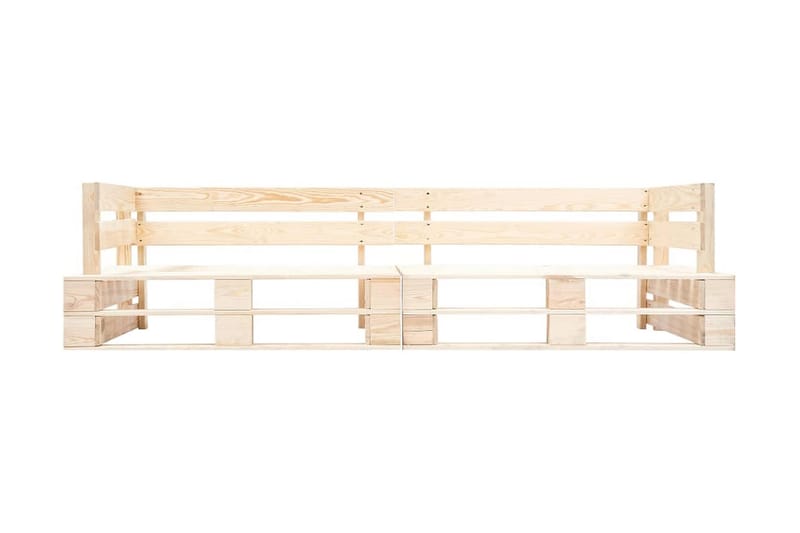 Pallsoffa Utomhus 2 delar med sandfärgade dynor furu - Beige - Utemöbler - Loungemöbler - Loungesoffa