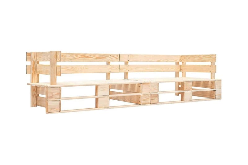 Pallsoffa Utomhus 2-sits naturligt trä - Brun - Utemöbler - Loungemöbler - Loungesoffa