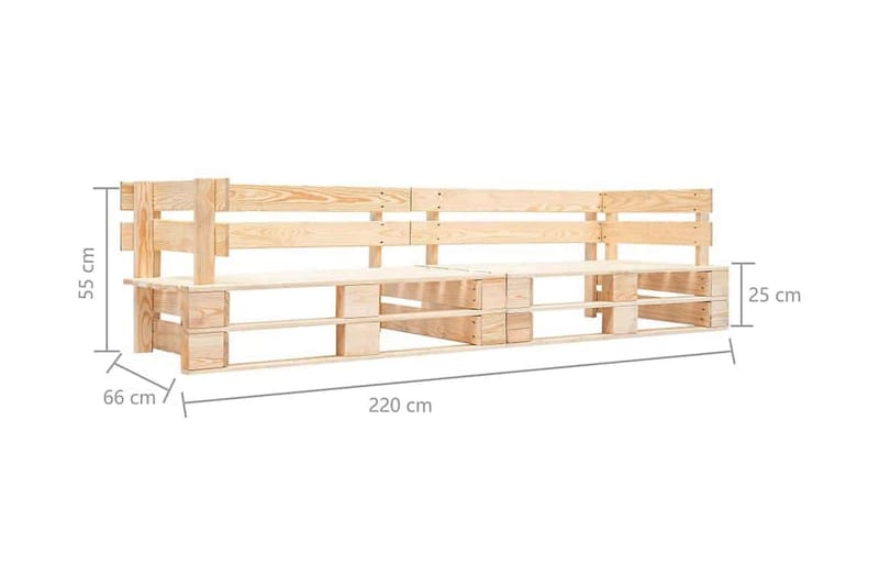 Pallsoffa Utomhus 2-sits naturligt trä - Brun - Utemöbler - Loungemöbler - Loungesoffa