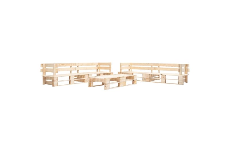 Pallsoffa Utomhus 6 delar trä naturligt - Brun - Utemöbler - Loungemöbler - Loungesoffa