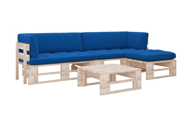 Pallsoffgrupp Utomhus med dynor 4 delar impregnerad furu - Brun - Utemöbler - Loungemöbler - Loungesoffa
