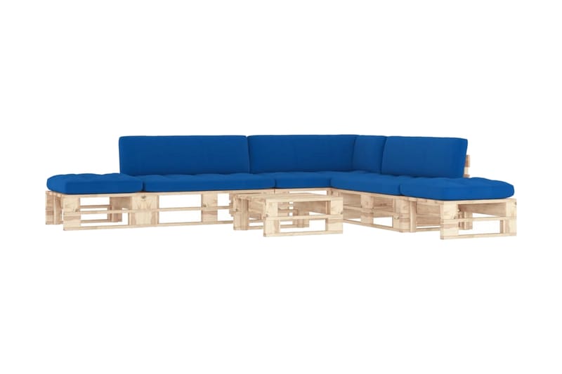 Pallsoffgrupp Utomhus med dynor 6 delar impregnerad furu - Brun - Utemöbler - Loungemöbler - Loungesoffa