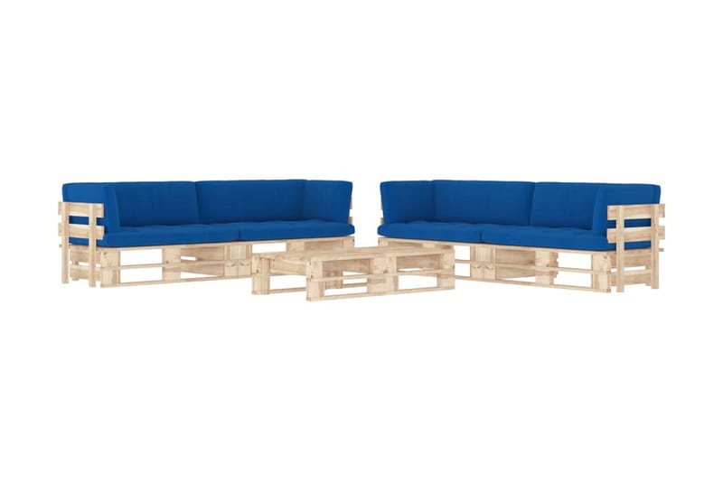Pallsoffgrupp Utomhus med dynor 6 delar impregnerad furu - Brun - Utemöbler - Loungemöbler - Loungesoffa