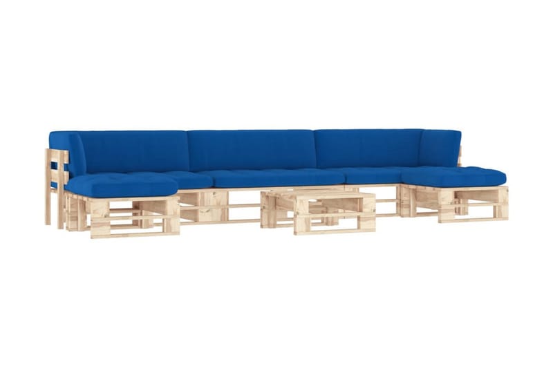 Pallsoffgrupp Utomhus med dynor 6 delar impregnerad furu - Brun - Utemöbler - Loungemöbler - Loungesoffa