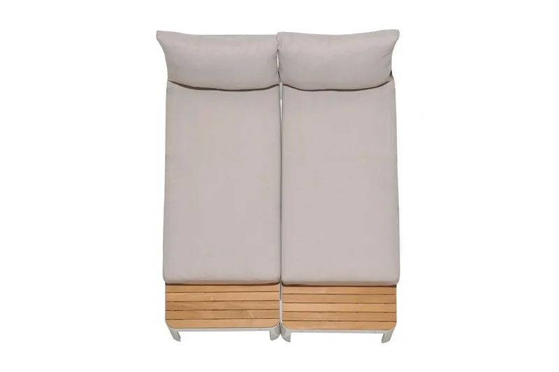 Portals Utesoffa 2-sits - Teak/Vit - Utemöbler - Loungemöbler - Loungesoffa