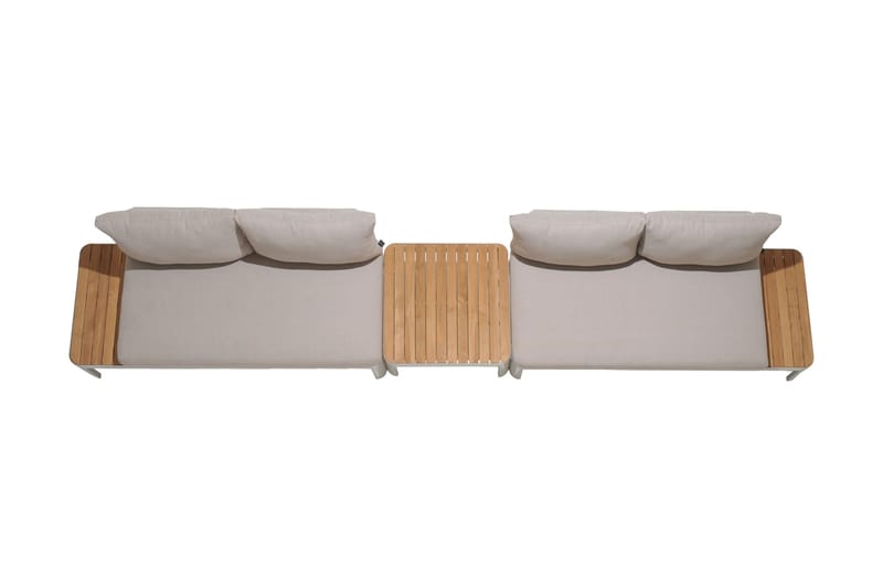 Portals Utesoffa 2-sits - Teak/Vit - Utemöbler - Loungemöbler - Loungesoffa